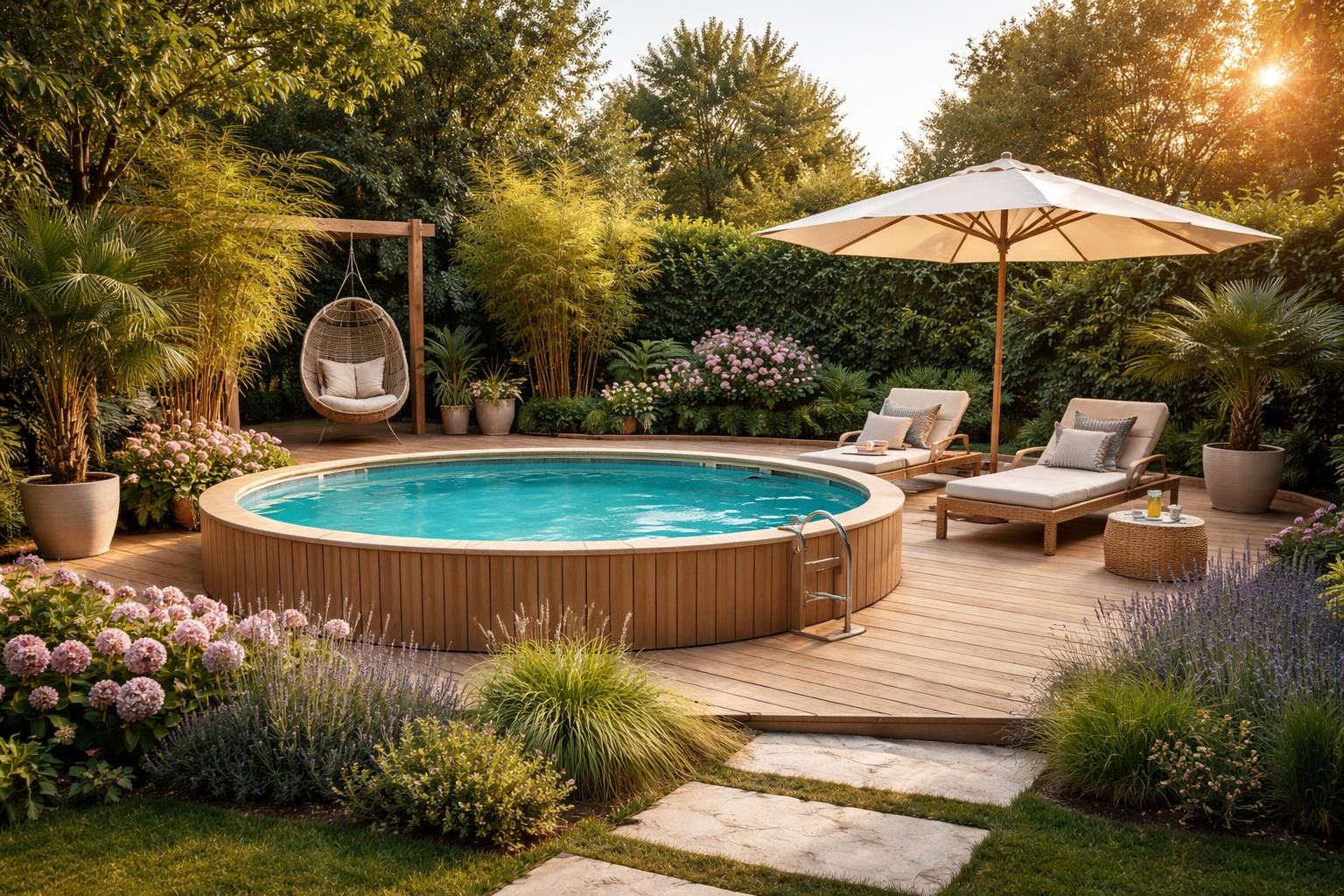 découvrez nos idées et conseils pour aménager joliment l'espace autour de votre piscine hors-sol et créer un jardin harmonieux et accueillant.