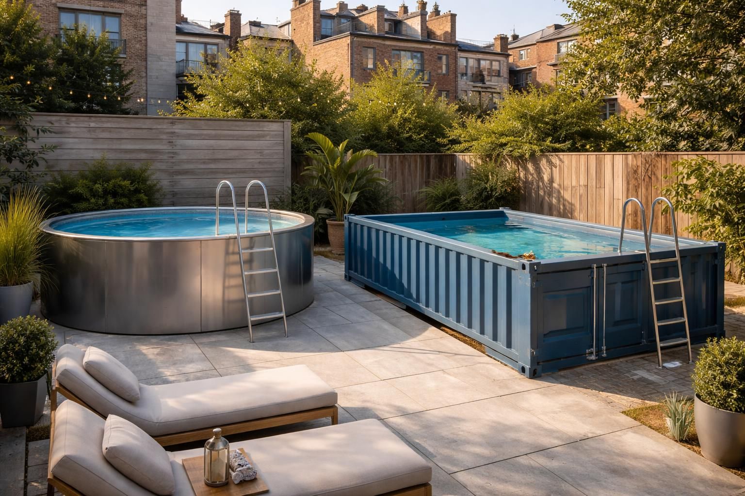 découvrez le comparatif entre piscine hors-sol en acier et piscine container, les solutions idéales pour aménager un espace urbain avec style et praticité.