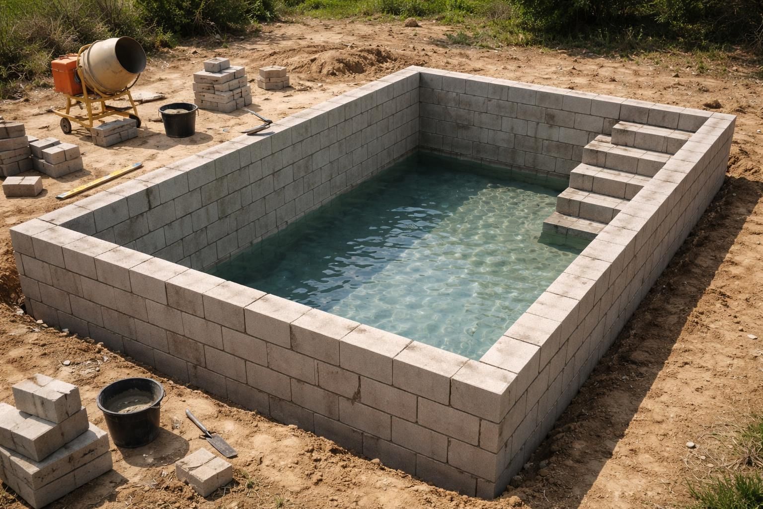 découvrez comment construire votre bassin traditionnel avec notre plan de piscine en parpaing. guide détaillé pour une piscine solide et personnalisée.
