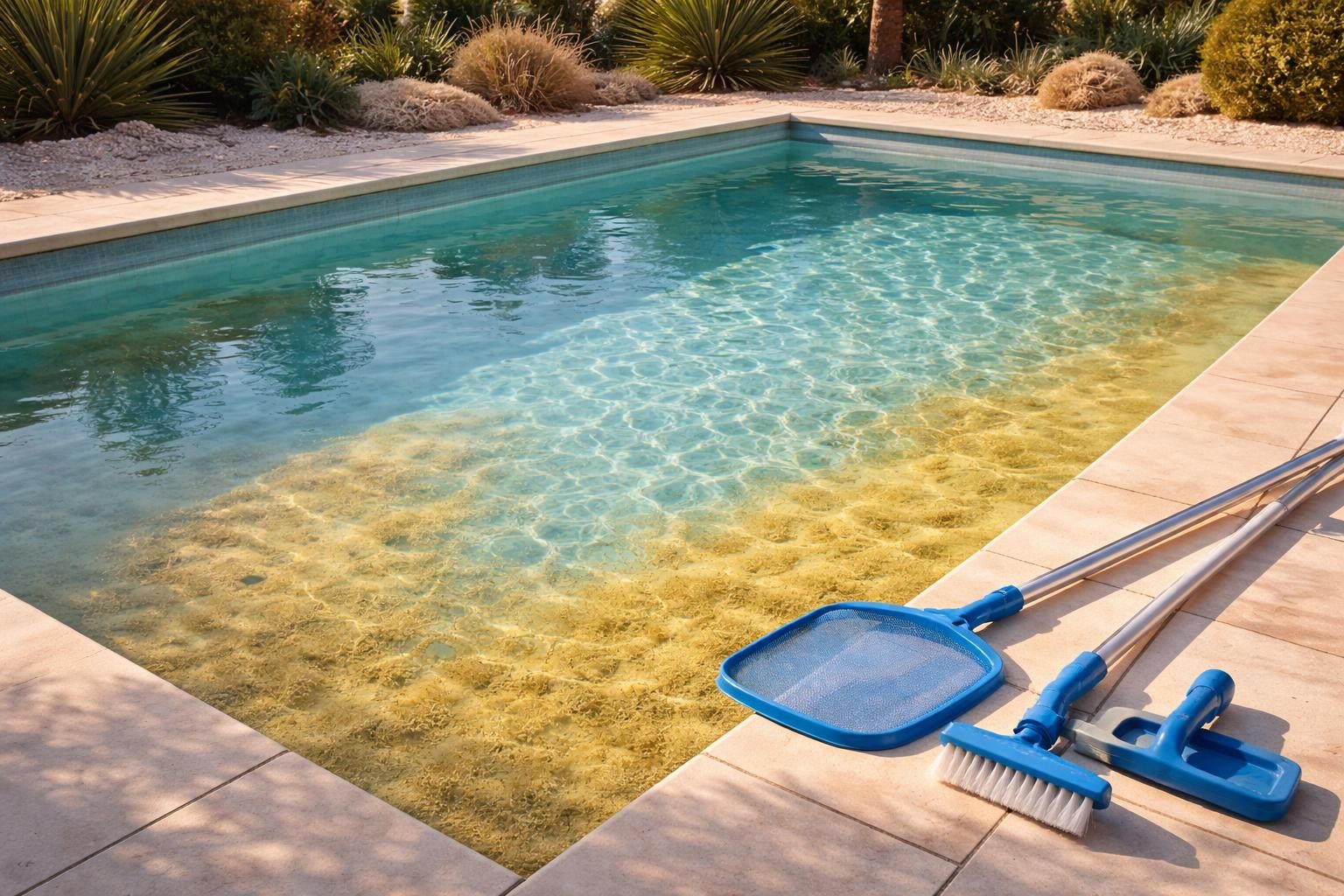 découvrez comment éliminer efficacement le sable du sahara et les dépôts jaunâtres dans votre piscine grâce à nos astuces simples et pratiques de nettoyage.