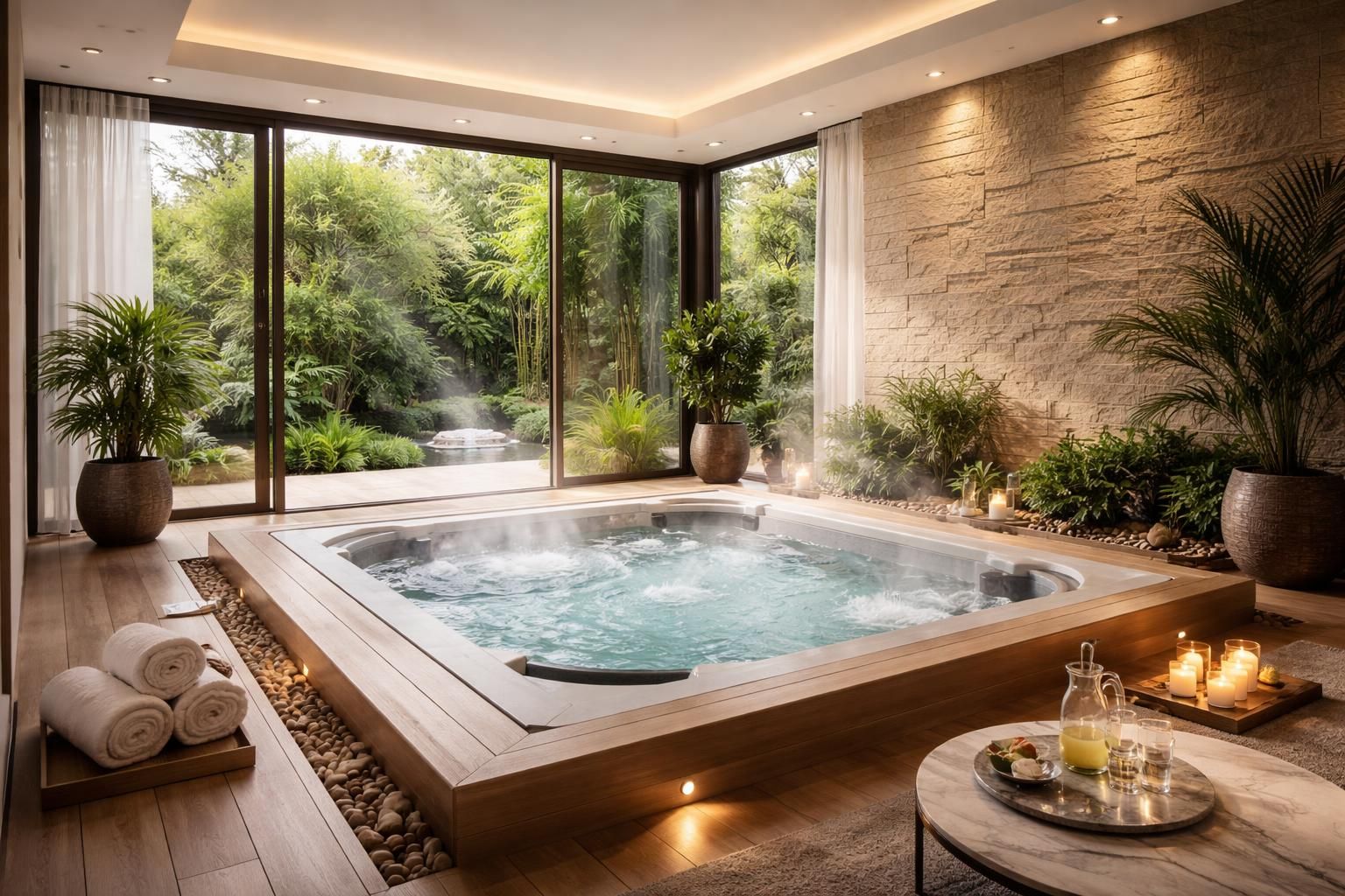 découvrez nos spas et jacuzzis haut de gamme, alliant confort et élégance pour une détente luxueuse directement chez vous.