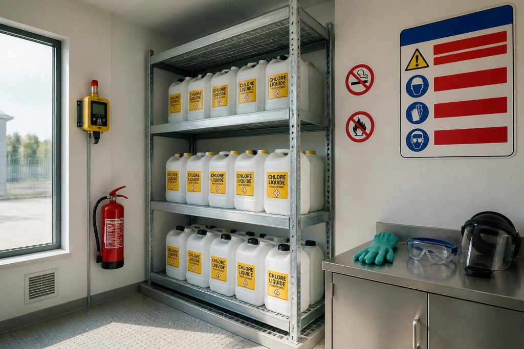 découvrez les règles essentielles pour un stockage sécurisé du chlore liquide de piscine, garantissant la sécurité de votre environnement et la préservation de la qualité de l'eau.