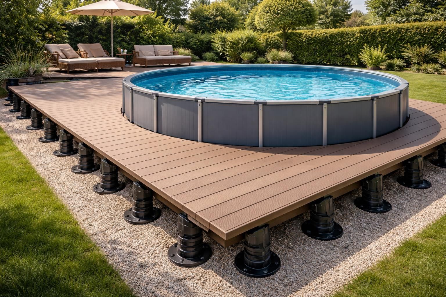 découvrez comment choisir le support idéal pour installer une terrasse autour de votre piscine hors-sol tubulaire, alliant stabilité et esthétisme.