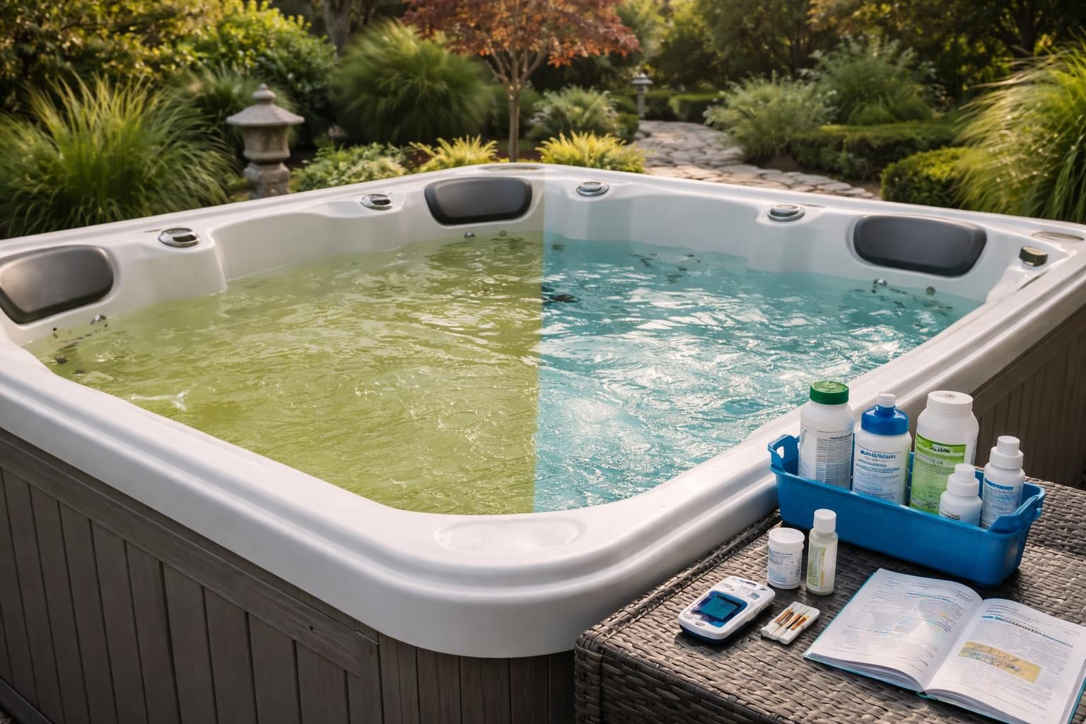 découvrez comment rétablir l'équilibre de votre spa lorsque le niveau de brome est trop élevé et que l'eau devient verte, avec des conseils pratiques et efficaces.