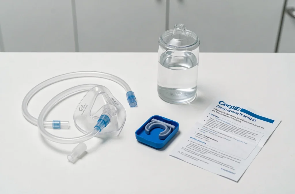 Dispositifs médicaux pour le traitement de l'apnée du sommeil incluant CPAP et orthèse mandibulaire